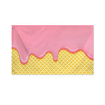 Pink Ice Cream Melted Print Polyester Flag