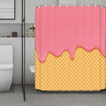 Pink Ice Cream Melted Print Polyester Shower Curtain