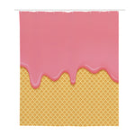 Pink Ice Cream Melted Print Polyester Shower Curtain