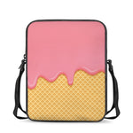 Pink Ice Cream Melted Print Rectangular Crossbody Bag