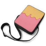 Pink Ice Cream Melted Print Rectangular Crossbody Bag