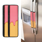 Pink Ice Cream Melted Print Refrigerator Handle Covers