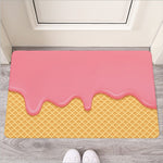 Pink Ice Cream Melted Print Rubber Doormat