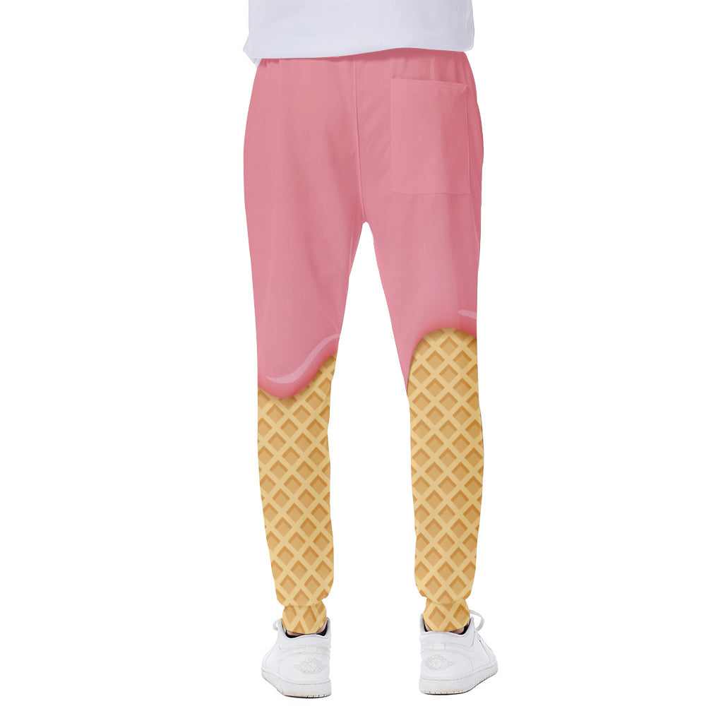 Pink Ice Cream Melted Print Scuba Joggers