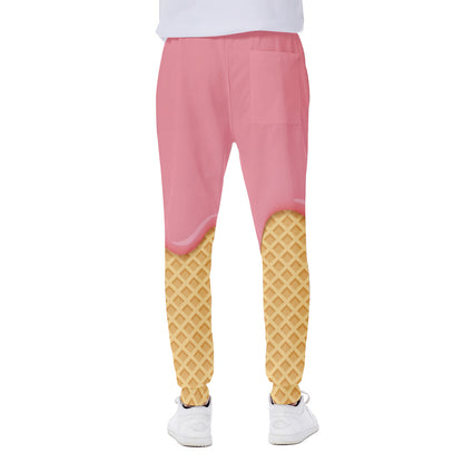Pink Ice Cream Melted Print Scuba Joggers