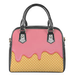Pink Ice Cream Melted Print Shoulder Handbag