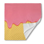 Pink Ice Cream Melted Print Silk Bandana