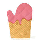 Pink Ice Cream Melted Print Single Oven Mitt