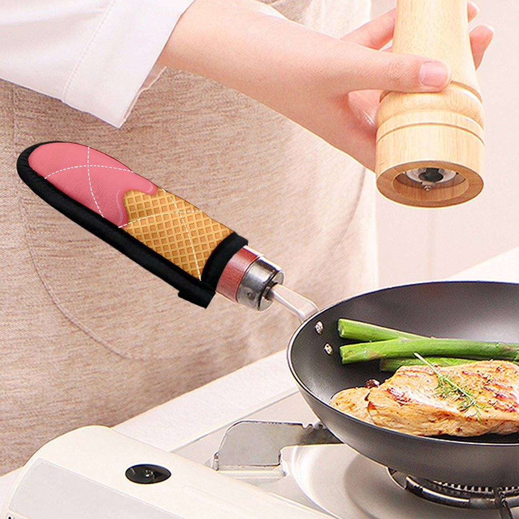 Pink Ice Cream Melted Print Skillet Handle Cover