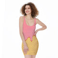 Pink Ice Cream Melted Print Sleeveless Bodycon Dress