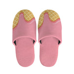 Pink Ice Cream Melted Print Slippers