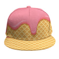 Pink Ice Cream Melted Print Snapback Cap