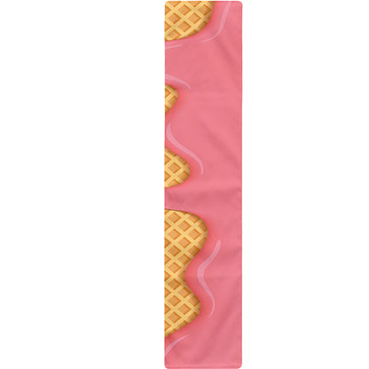 Pink Ice Cream Melted Print Table Runner