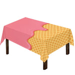 Pink Ice Cream Melted Print Tablecloth