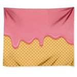 Pink Ice Cream Melted Print Tapestry