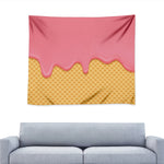 Pink Ice Cream Melted Print Tapestry