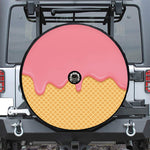 Pink Ice Cream Melted Print Tire Cover With Camera Hole