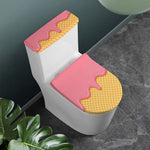 Pink Ice Cream Melted Print Toilet Lid And Tank Cover Set