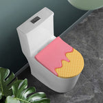 Pink Ice Cream Melted Print Toilet Lid Cover