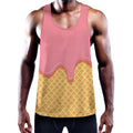 Pink Ice Cream Melted Print Men's Workout Tank Top