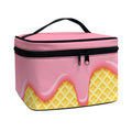 Pink Ice Cream Melted Print Travel Makeup Bag