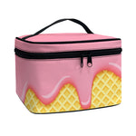 Pink Ice Cream Melted Print Travel Makeup Bag