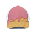 Pink Ice Cream Melted Print White Mesh Trucker Hat