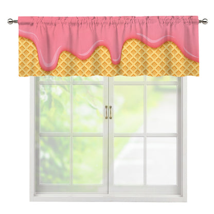 Pink Ice Cream Melted Print Window Valance