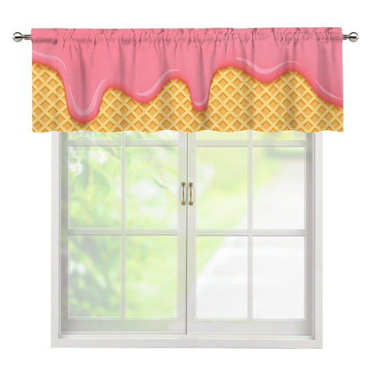 Pink Ice Cream Melted Print Window Valance