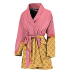 Pink Ice Cream Melted Print Women's Bathrobe