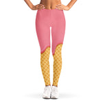 Pink Ice Cream Melted Print Women's Leggings