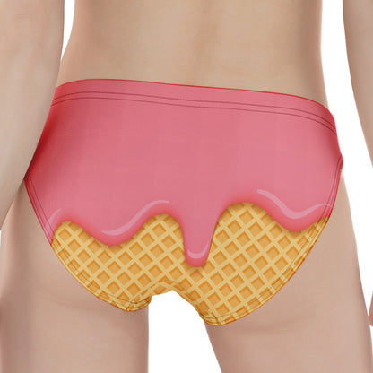 Pink Ice Cream Melted Print Women's Panties