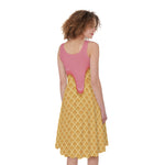 Pink Ice Cream Melted Print Women's Sleeveless Dress