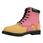 Pink Ice Cream Melted Print Work Boots