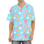Pink Ice Cream Pattern Print Aloha Shirt