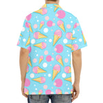 Pink Ice Cream Pattern Print Aloha Shirt