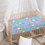 Pink Ice Cream Pattern Print Baby Crib Sheet