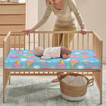 Pink Ice Cream Pattern Print Baby Crib Sheet