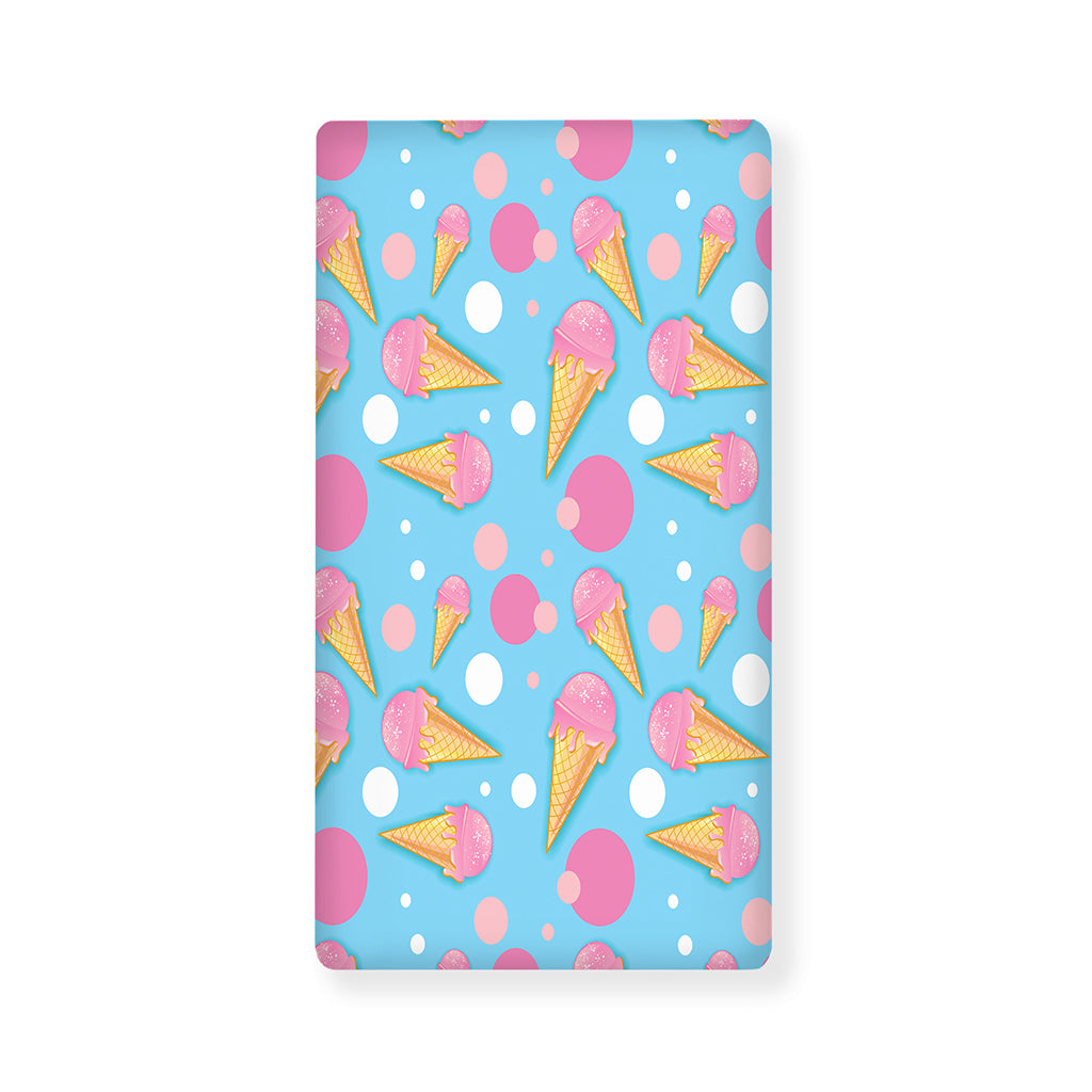 Pink Ice Cream Pattern Print Baby Crib Sheet
