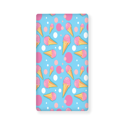 Pink Ice Cream Pattern Print Baby Crib Sheet