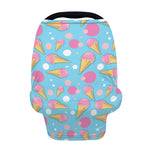 Pink Ice Cream Pattern Print Baby Seat Cover