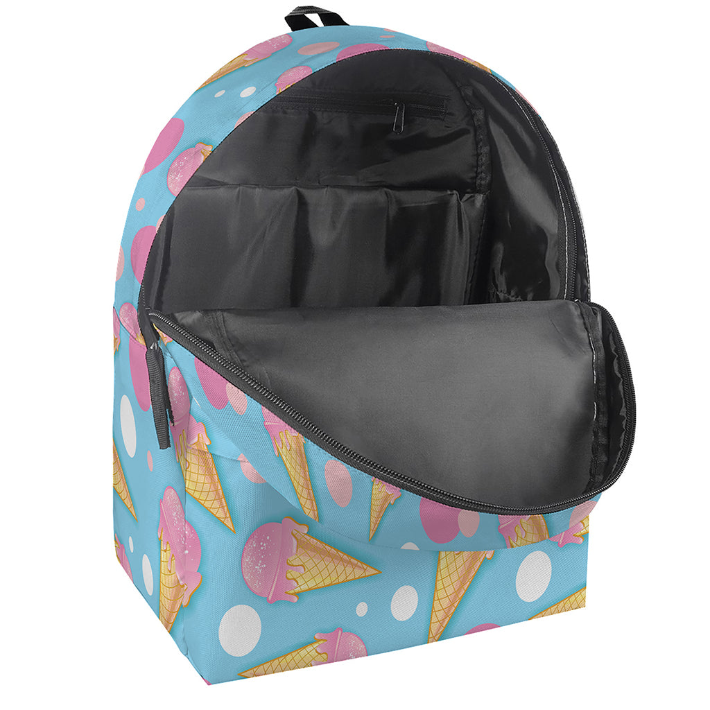 Pink Ice Cream Pattern Print Backpack