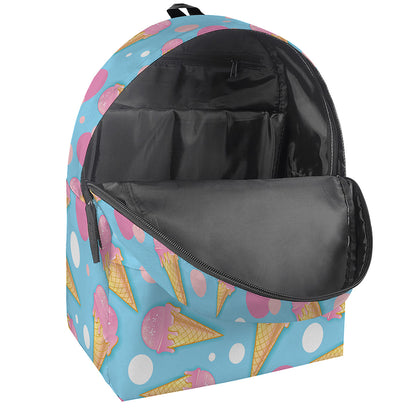 Pink Ice Cream Pattern Print Backpack