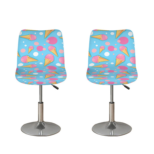 Pink Ice Cream Pattern Print Bar Stool Covers
