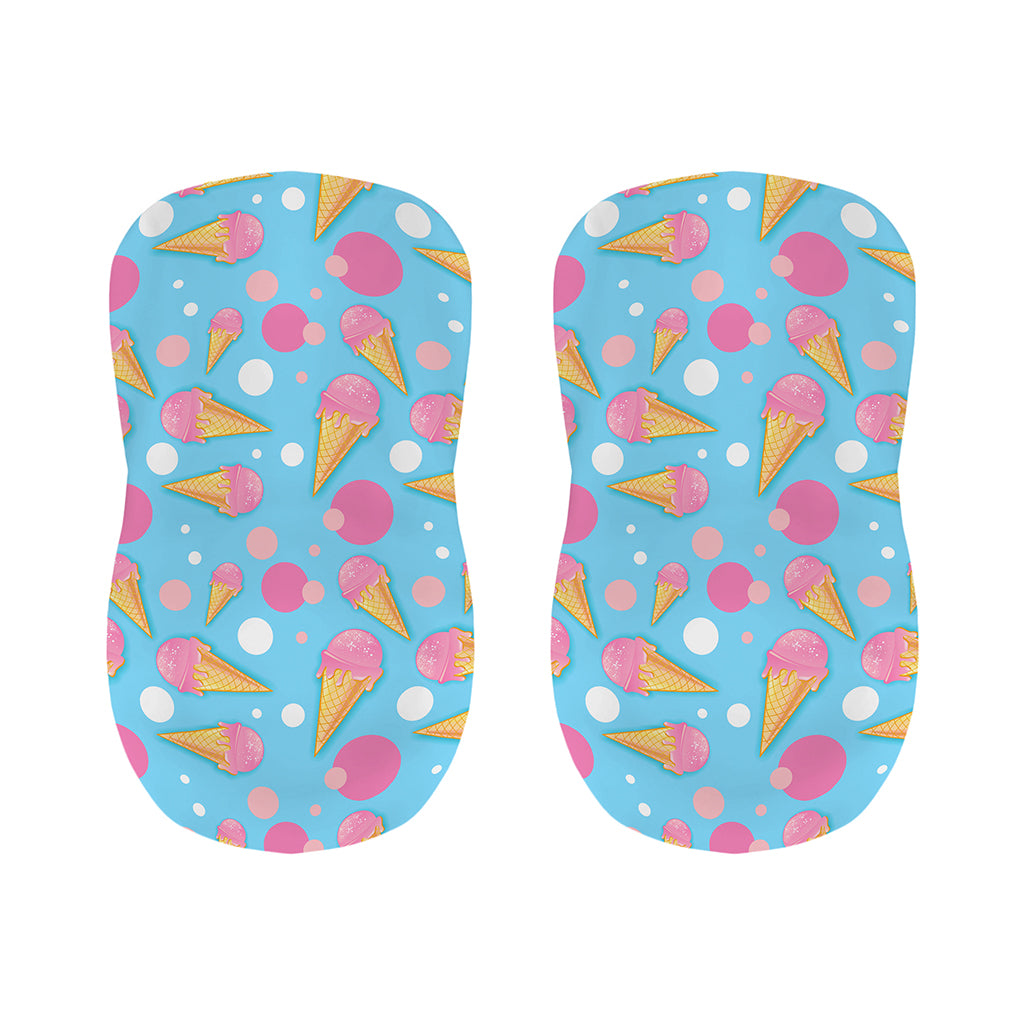 Pink Ice Cream Pattern Print Bar Stool Covers