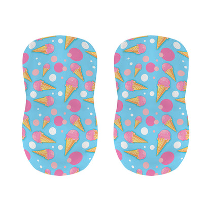 Pink Ice Cream Pattern Print Bar Stool Covers