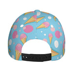 Pink Ice Cream Pattern Print Baseball Cap