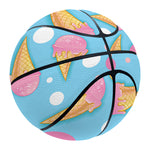 Pink Ice Cream Pattern Print Basketball