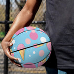 Pink Ice Cream Pattern Print Basketball