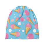 Pink Ice Cream Pattern Print Beanie